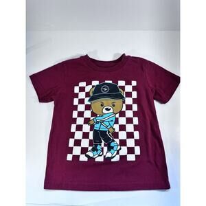 S1ope Youth Kids size 4 Bear Classic Hip hop Urban Jordan Unisex Red Shirt